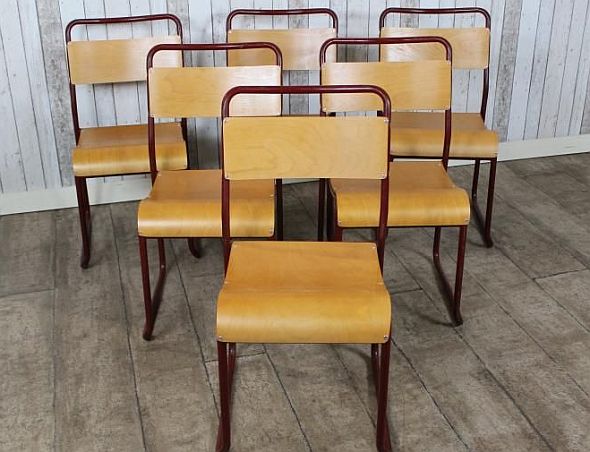 RETRO STACKING CHAIRS, LARGE QUANTITIES OF ORIGINAL STACKING ...