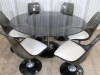 industrial glass table and chairs