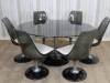 vintage glass table with chairs dining set