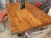 pine and cast iron table