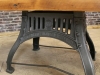 industrial pine and cast iron table