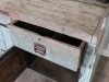 vintage industrial pine workbench