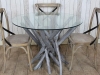 grey wash rustic branch table