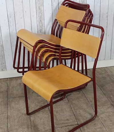 vintage school stacking chairs