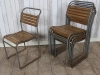 vintage slatted stacking chairs