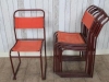 red canvas stacking chairs