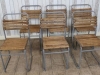 vintage slatted stacking chairs