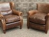 vintage style leather armchairs