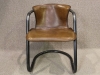 tubular metal and leather armchair industrial style
