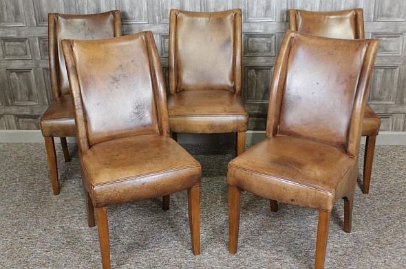 tan leather dining room chairs