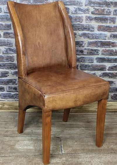 Tan leather dining chair - classic design in beautiful ...