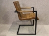 industrial leather and metal armchair