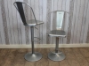 galvanised tall tolix style bar chair