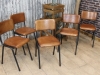 tan leather industrial style chairs