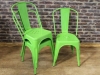 green tolix style chairs stackable vintage