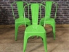stacking bright colour tolix style chairs