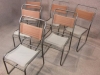 canvas seat stacking chairs tubular steel