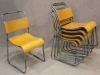 plywood and metal stacking chairs