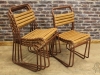retro wood and metal chairs