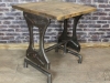 pine and steel cafe table