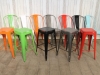 bright multi colour tolix style dining chairs stools