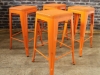 orange tolix style stool