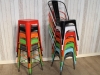multi tolix chairs stools cafe