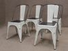 industrial white grey metal chairs