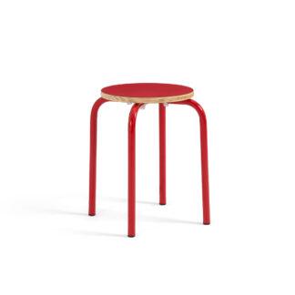 Hiba Low Stackable Steel and Wood Stool Vintage Industrial Retro UK