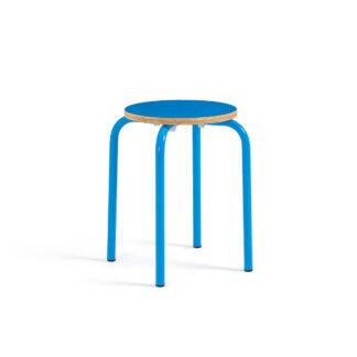 Hiba Low Stackable Steel and Wood Stool Vintage Industrial Retro UK