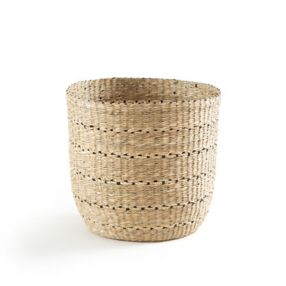 Keita Round Straw Basket Vintage Industrial Retro UK