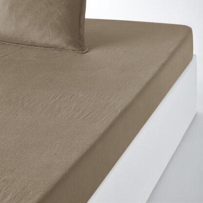 Linot 100% Washed Linen Fitted Sheet for Deep Mattresses (30cm) Vintage Industrial Retro UK
