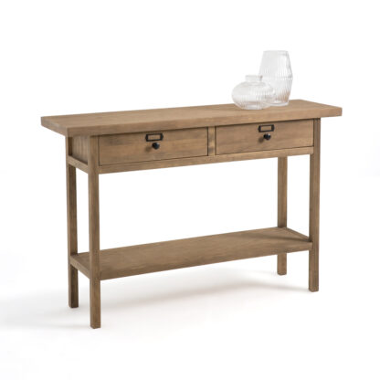 Lunja Console Table in Solid Pine Vintage Industrial Retro UK