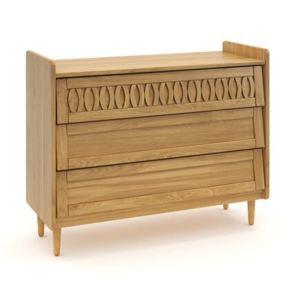 Malu Solid Pine Chest of 3 Drawers Vintage Industrial Retro UK