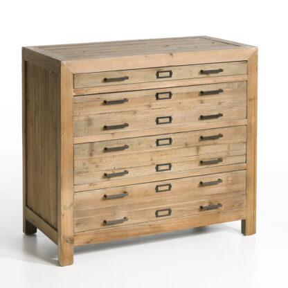Septembre Solid Aged Pine Chest of Drawers Vintage Industrial Retro UK