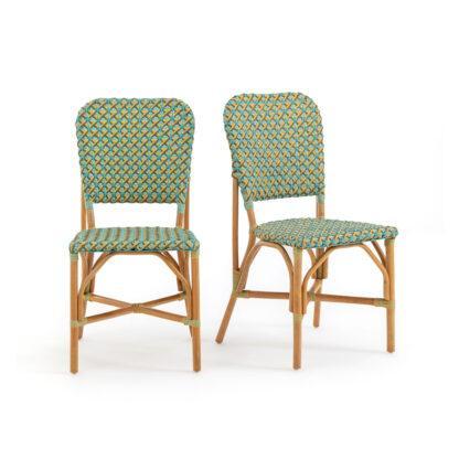 Set of 2 Musette Rattan & Braiding Chairs Vintage Industrial Retro UK