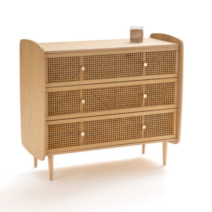 Tempa Chest of 2 Drawers in Rattan Cane Vintage Industrial Retro UK