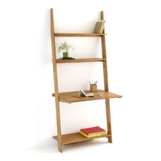 Domeno Oak Office Ladder-Style Shelf Vintage Industrial Retro UK