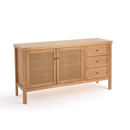 Gabin Pine & Rattan Sideboard Vintage Industrial Retro UK