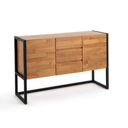 Hiba Industrial Oak and Metal Sideboard Vintage Industrial Retro UK