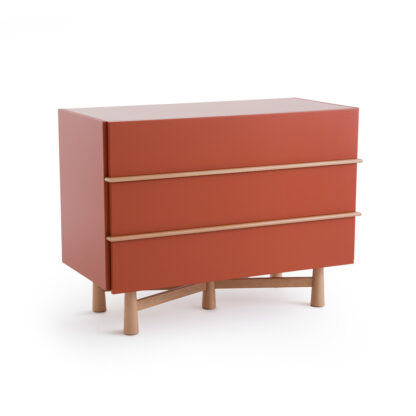 Japoto Lacquered MDF and Solid Beech Chest of Drawers Vintage Industrial Retro UK