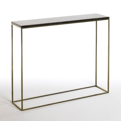 Mahaut Aged Brass & Marble Console Table Vintage Industrial Retro UK
