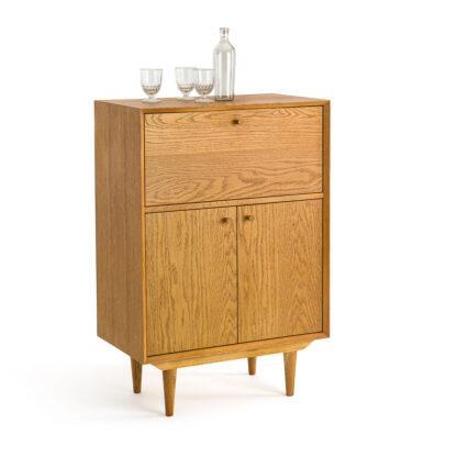 Quilda Vintage Oak Bar Cabinet Vintage Industrial Retro UK