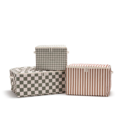 Set of 3 Sunny Polyester Storage Cubes Vintage Industrial Retro UK