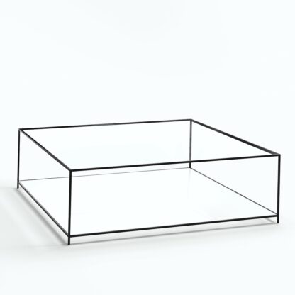 Sybil Square Tempered Glass Coffee Table Vintage Industrial Retro UK