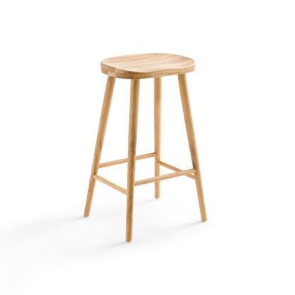 Dragy 68cm High Solid Oak Bar Stool Vintage Industrial Retro UK