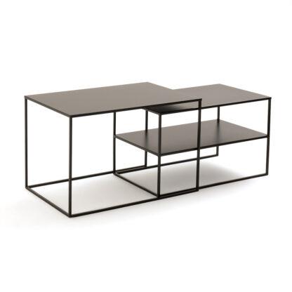 Hiba Set of 2 Steel Nesting Coffee Tables Vintage Industrial Retro UK