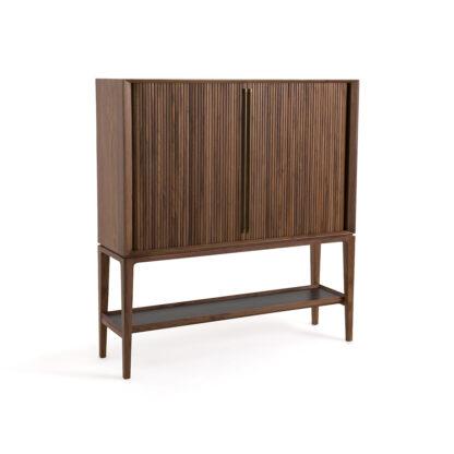 Liamca Walnut and Leather High Sideboard Vintage Industrial Retro UK
