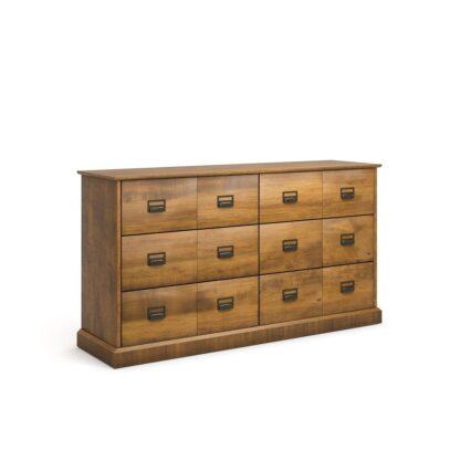 Lindley Solid Pine Chest of 6 Drawers Vintage Industrial Retro UK