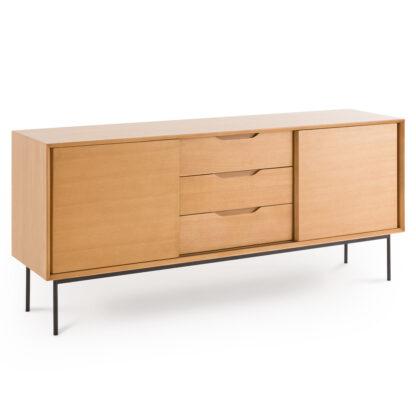 Noyeto Oak Veneer Sideboard Vintage Industrial Retro UK